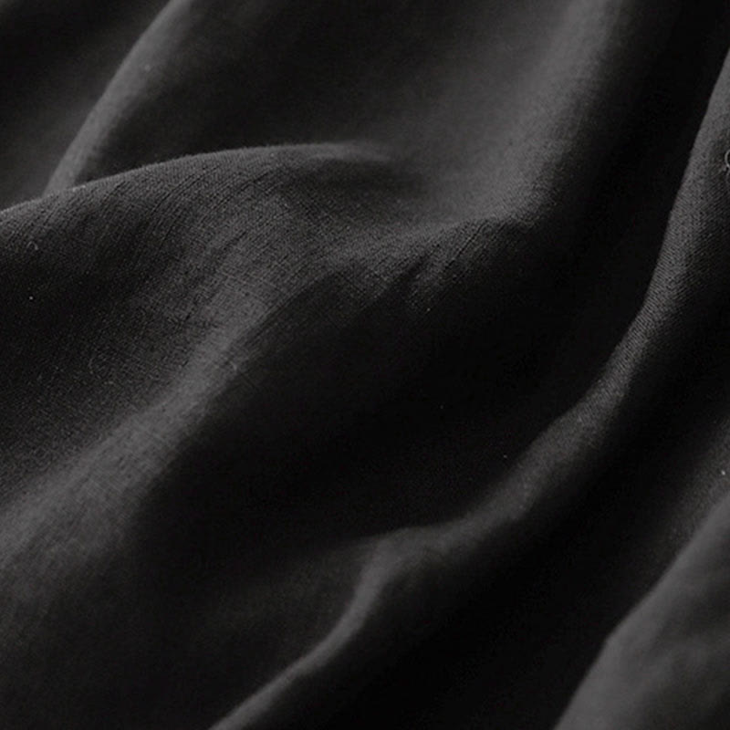 Buddha Stones Vintage Casual Gładka Boczne Rozcięcie Elastyczna Talia Bawełna Len Damska Spódnica Z Kieszeniami - image 13