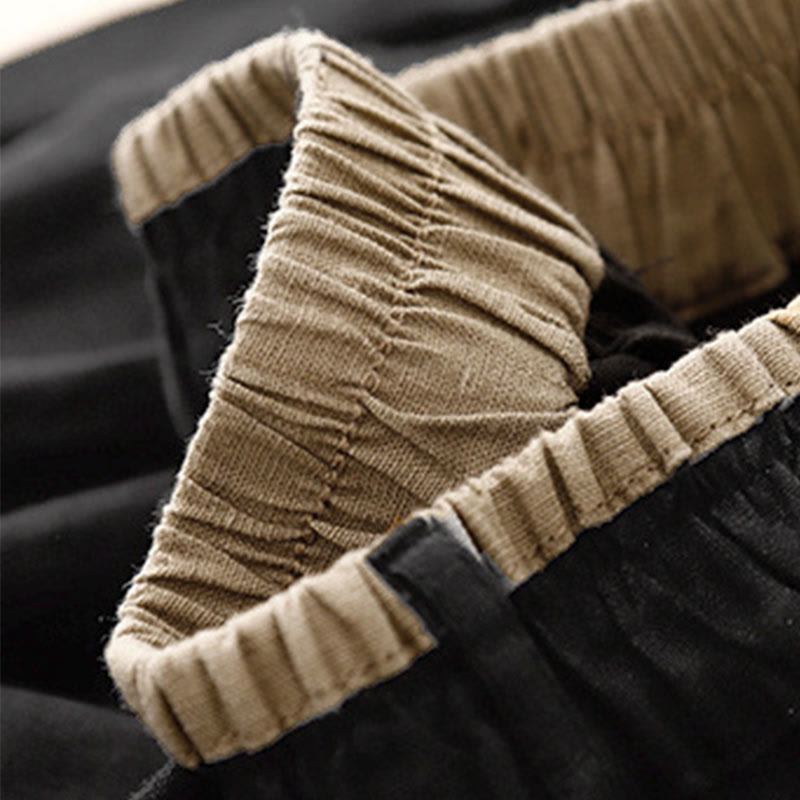 Buddha Stones Vintage Casual Gładka Boczne Rozcięcie Elastyczna Talia Bawełna Len Damska Spódnica Z Kieszeniami - image 12