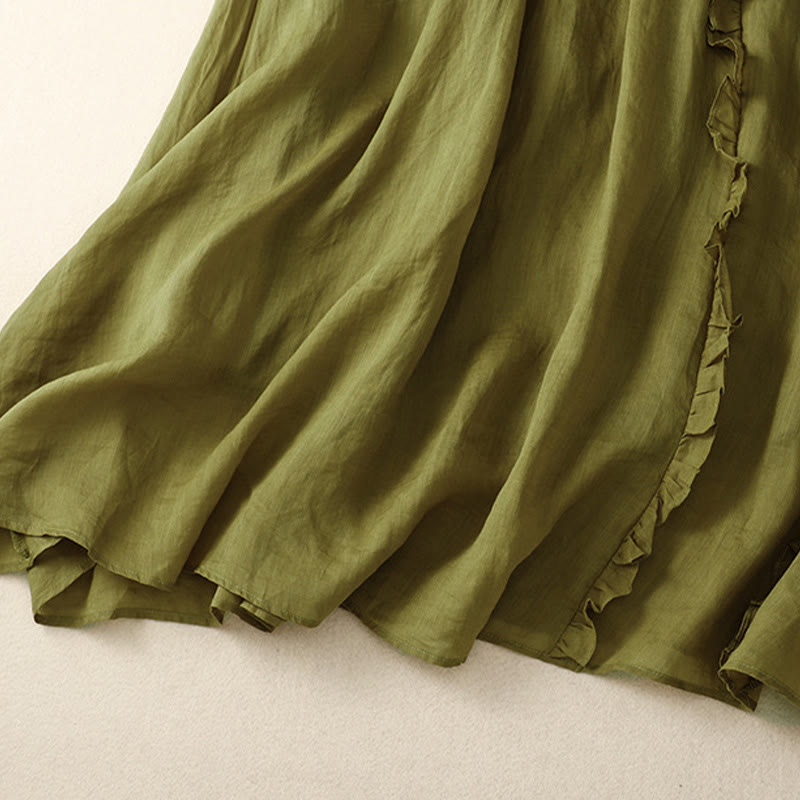 Spódnica bawełniana damska Buddha Stones Summer Plain Ruffle Design - image 2