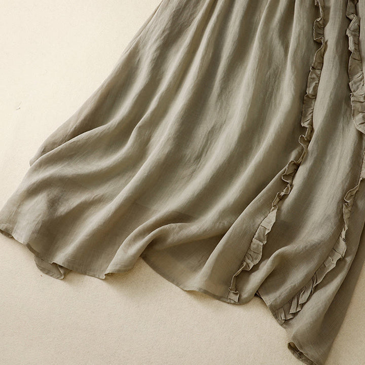 Spódnica bawełniana damska Buddha Stones Summer Plain Ruffle Design - image 7