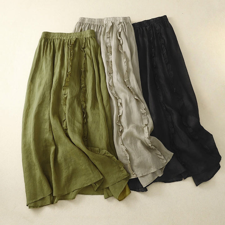 Spódnica bawełniana damska Buddha Stones Summer Plain Ruffle Design - image 15