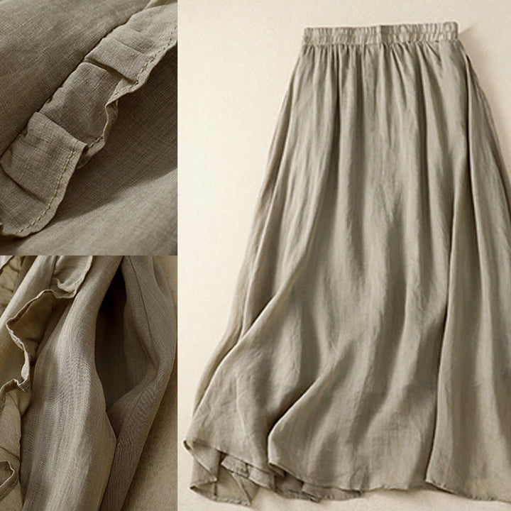 Spódnica bawełniana damska Buddha Stones Summer Plain Ruffle Design - image 9