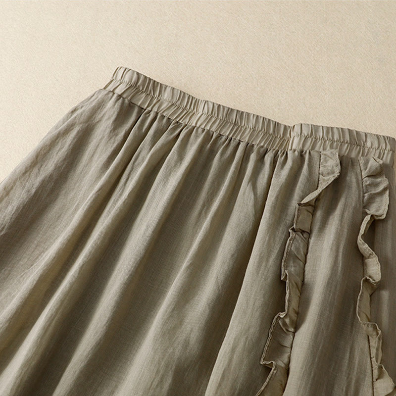 Spódnica bawełniana damska Buddha Stones Summer Plain Ruffle Design - image 5