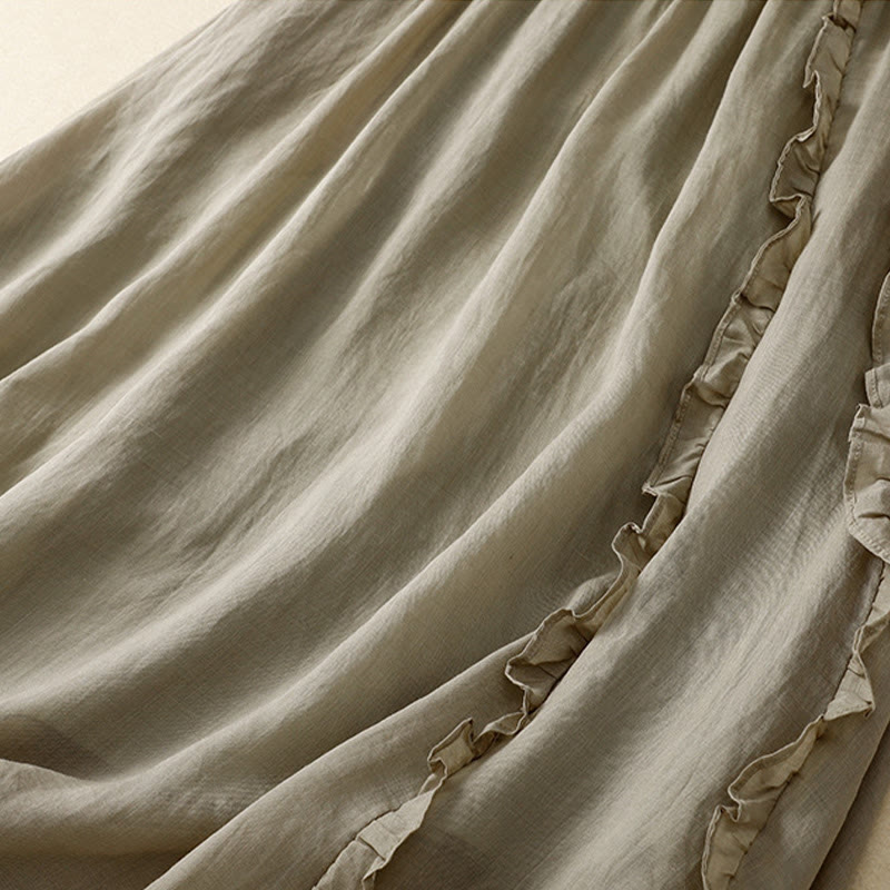 Spódnica bawełniana damska Buddha Stones Summer Plain Ruffle Design - image 6