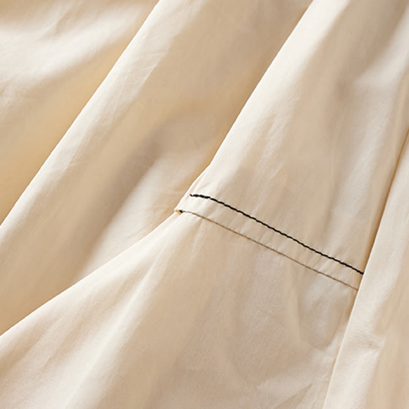 Buddha Stones Letnia swobodna nieregularna spódnica damska z bawełny z kieszeniami - image 3