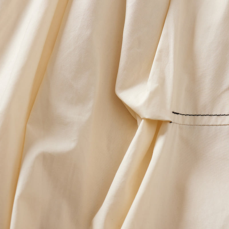 Buddha Stones Letnia swobodna nieregularna spódnica damska z bawełny z kieszeniami - image 4