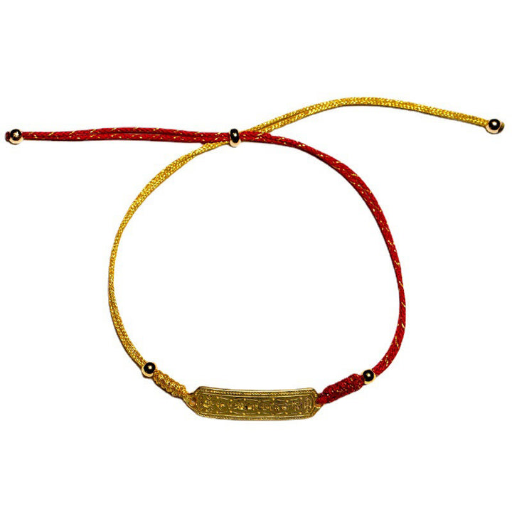 Buddha Stones 14K pozłacana miedź amulet ochrona czerwona złota bransoletka sznurkowa