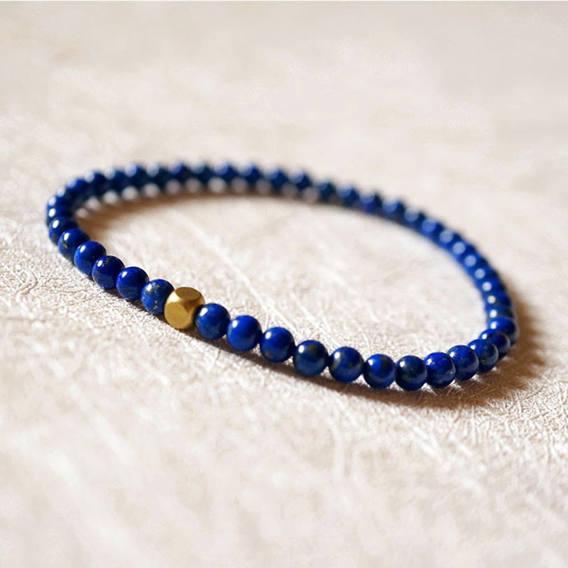 Bransoletka z Buddha Stones 4 mm ultracienkie koraliki lazurytowe do samodzielnej pielęgnacji