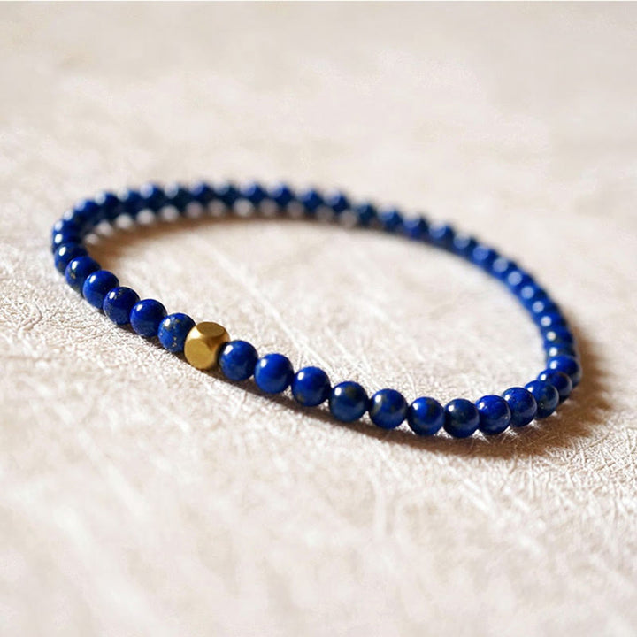Bransoletka z Buddha Stones 4 mm ultracienkie koraliki lazurytowe do samodzielnej pielęgnacji