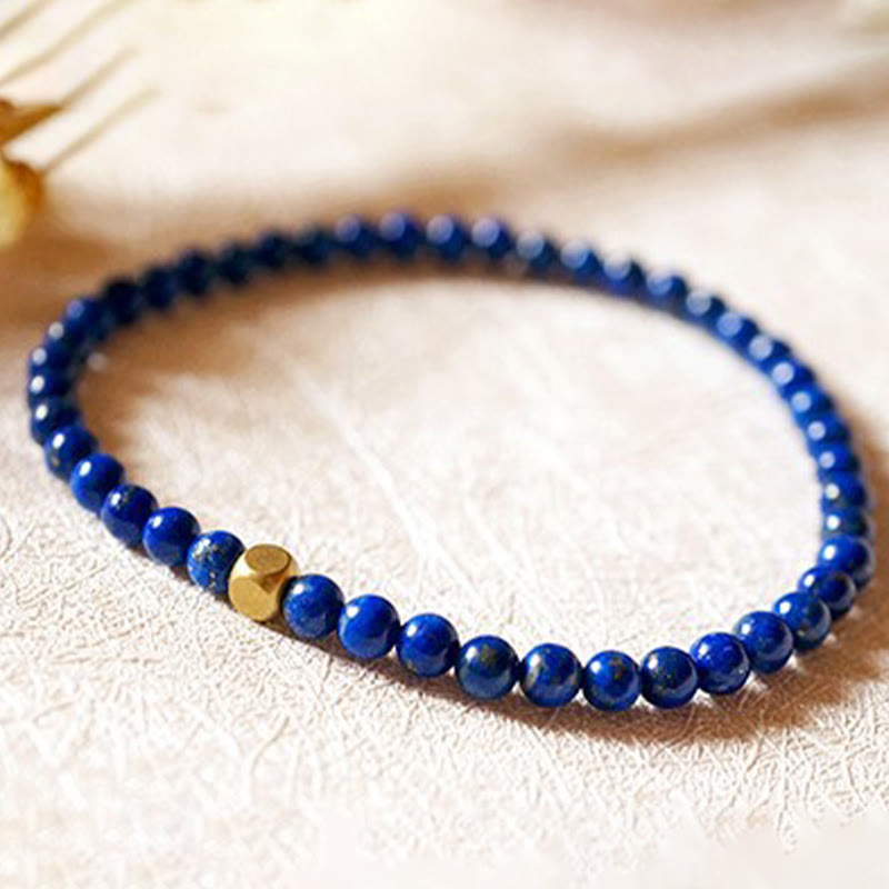 Bransoletka z Buddha Stones 4 mm ultracienkie koraliki lazurytowe do samodzielnej pielęgnacji