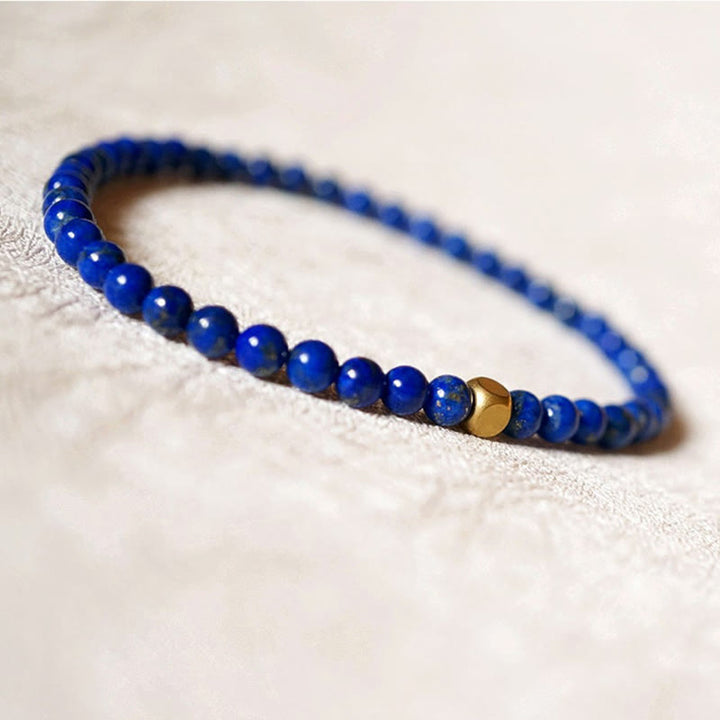 Bransoletka z Buddha Stones 4 mm ultracienkie koraliki lazurytowe do samodzielnej pielęgnacji