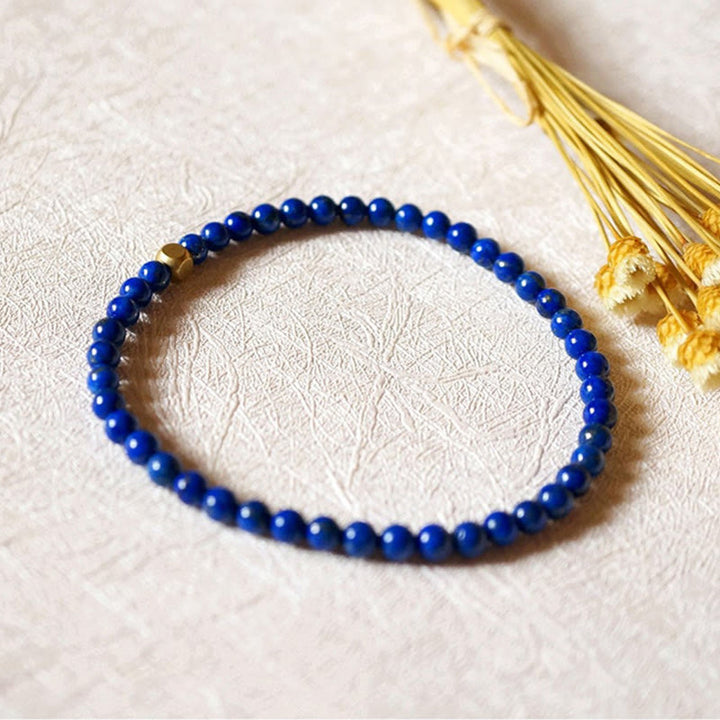 Bransoletka z Buddha Stones 4 mm ultracienkie koraliki lazurytowe do samodzielnej pielęgnacji