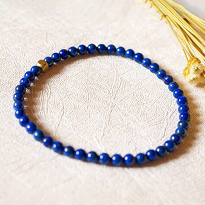 Bransoletka z Buddha Stones 4 mm ultracienkie koraliki lazurytowe do samodzielnej pielęgnacji