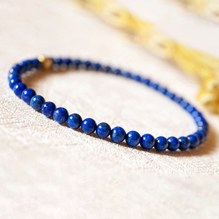 Bransoletka z Buddha Stones 4 mm, ultracienkie koraliki lazurytu i lapis lazuli, do pielęgnacji ciała - image 14