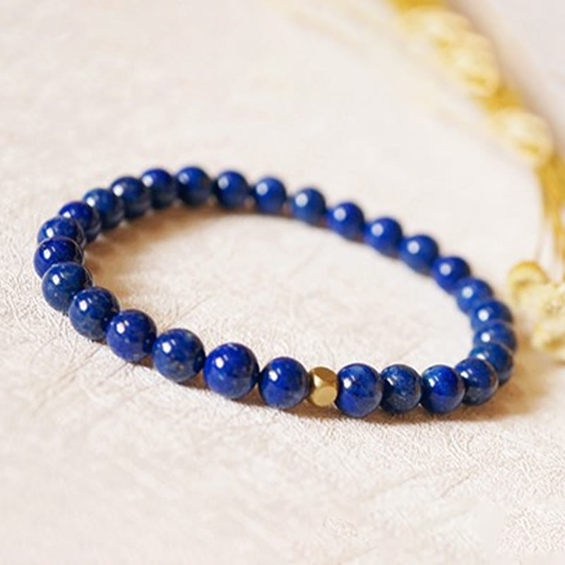 Bransoletka z Buddha Stones 4 mm, ultracienkie koraliki lazurytu i lapis lazuli, do pielęgnacji ciała - image 4