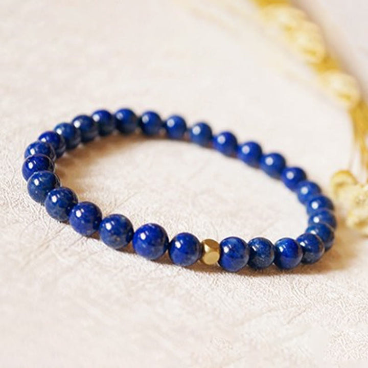 Bransoletka z Buddha Stones 4 mm, ultracienkie koraliki lazurytu i lapis lazuli, do pielęgnacji ciała - image 4