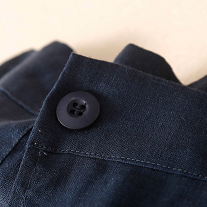 Buddha Stones Vintage Lato Asymetryczna Wysoka Talia Spódnica Damska Bawełniana Lniana Z Kieszeniami - image 5