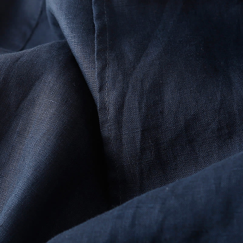 Buddha Stones Vintage Lato Asymetryczna Wysoka Talia Spódnica Damska Bawełniana Lniana Z Kieszeniami - image 6