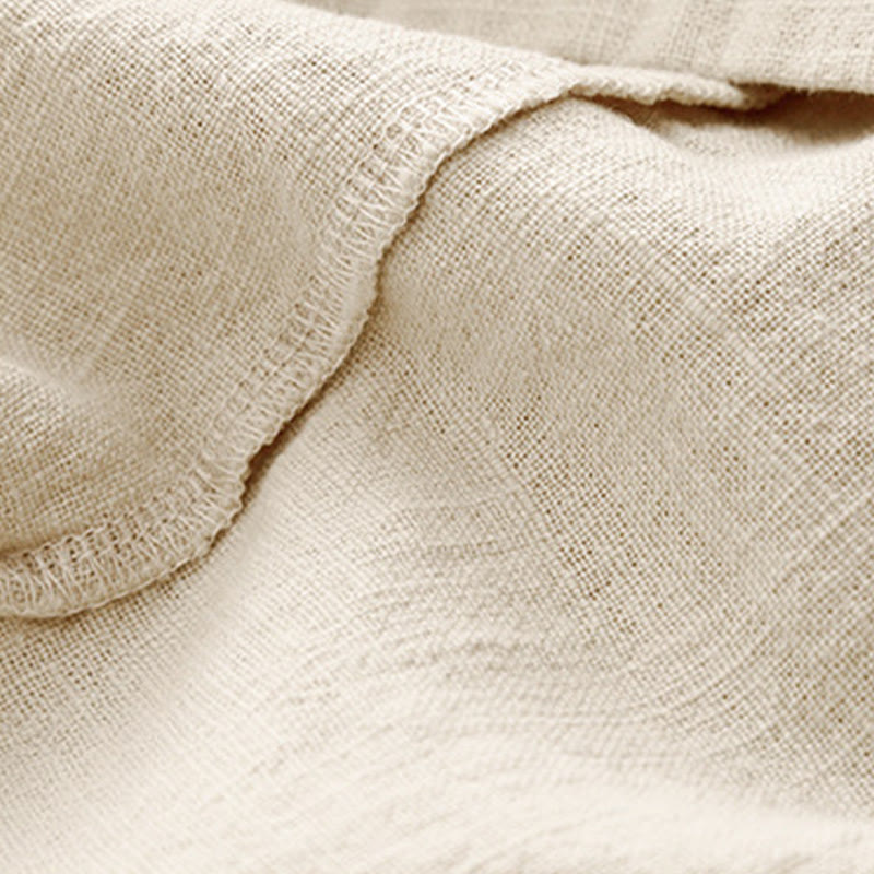 Koszulka damska z okrągłym dekoltem i luźnym półrękawem z bawełny i lnu Buddha Stones