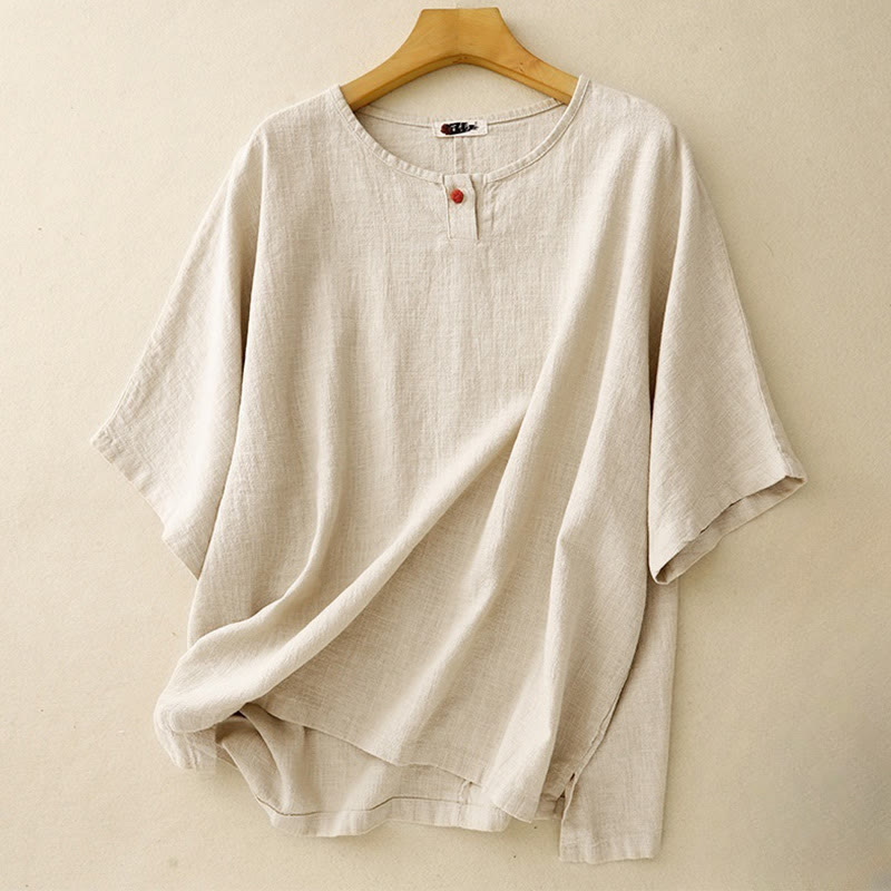 Koszulka damska z okrągłym dekoltem i luźnym, krótkim rękawem i krótkim rękawem "Buddha Stones" - Bielizna - US12, UK/AU16, EU44 (2XL) - image 0