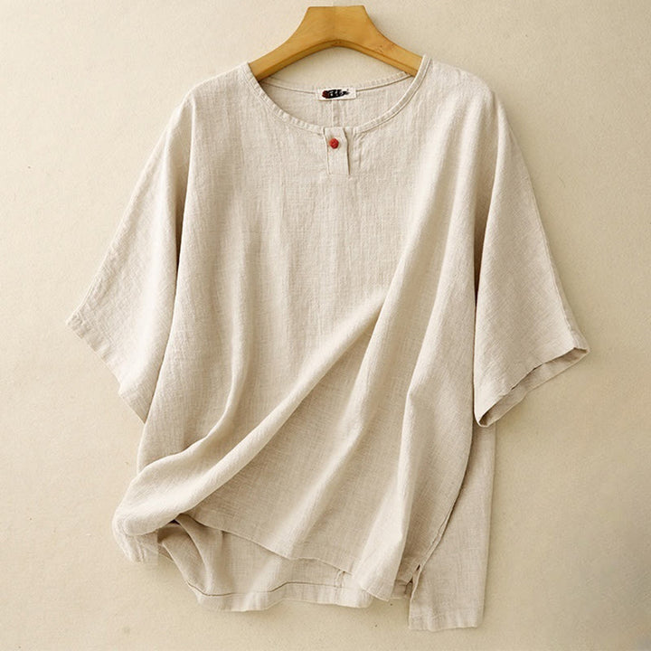 Koszulka damska z okrągłym dekoltem i luźnym, krótkim rękawem i krótkim rękawem "Buddha Stones" - Bielizna - US12, UK/AU16, EU44 (2XL) - image 0