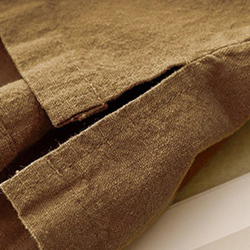 Koszulka damska z okrągłym dekoltem i luźnym półrękawem z bawełny i lnu Buddha Stones