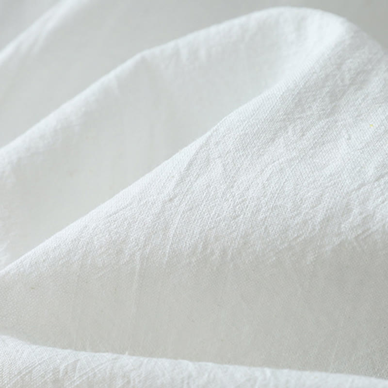 Koszula damska z nadrukiem Buddha Stones , swobodnym krojem, kolorowymi przeszyciami, dekoltem w serek, rękawami trzy czwarte, bawełną i lnem - image 9