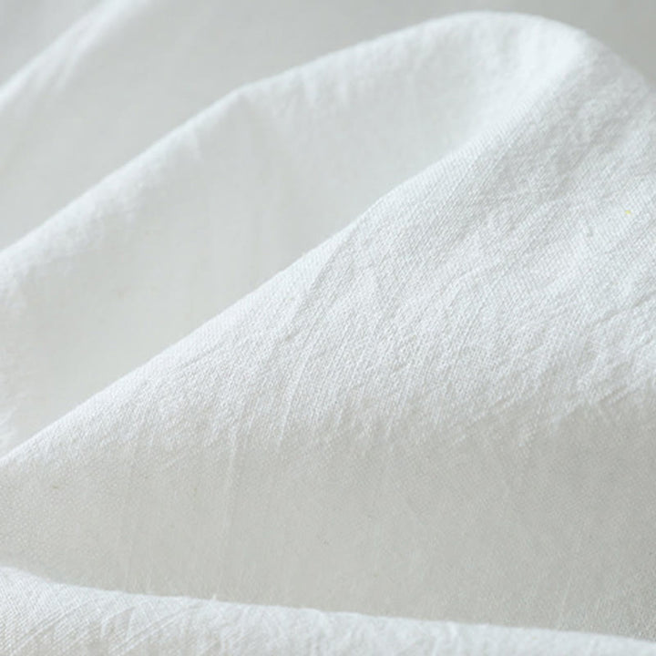 Koszula damska z nadrukiem Buddha Stones , swobodnym krojem, kolorowymi przeszyciami, dekoltem w serek, rękawami trzy czwarte, bawełną i lnem - image 9