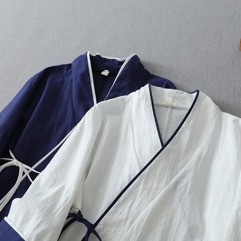 Koszula damska z nadrukiem Buddha Stones , swobodnym krojem, kolorowymi przeszyciami, dekoltem w serek, rękawami trzy czwarte, bawełną i lnem - image 12