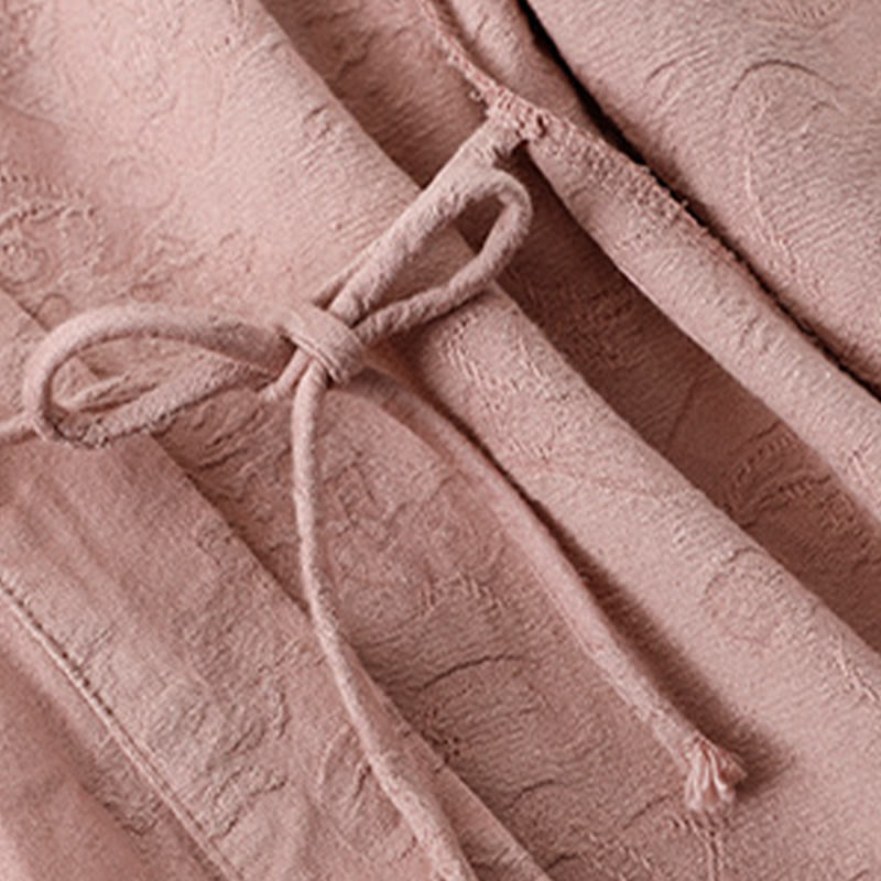 Buddha Stones Haftowane Kwiaty Trawa Żaba-Guzik Długa Koszulka Damska Bawełniana Z Długim Rękawem - image 7