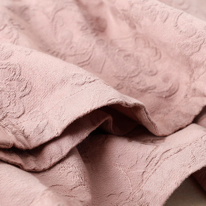 Buddha Stones Haftowane Kwiaty Trawa Żaba-Guzik Długa Koszulka Damska Bawełniana Z Długim Rękawem - image 6