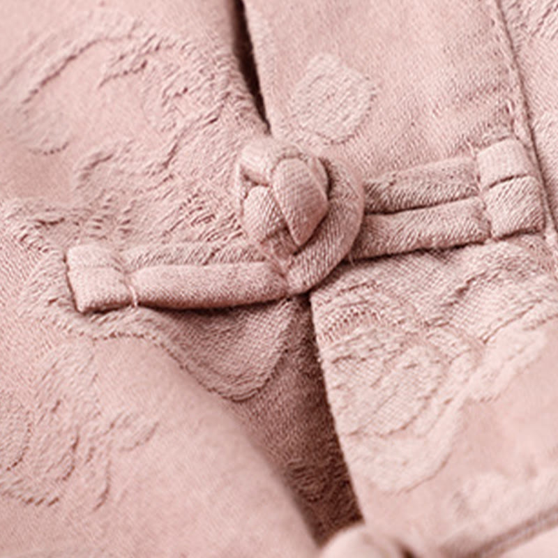 Buddha Stones Haftowane Kwiaty Trawa Żaba-Guzik Długa Koszulka Damska Bawełniana Z Długim Rękawem - image 10