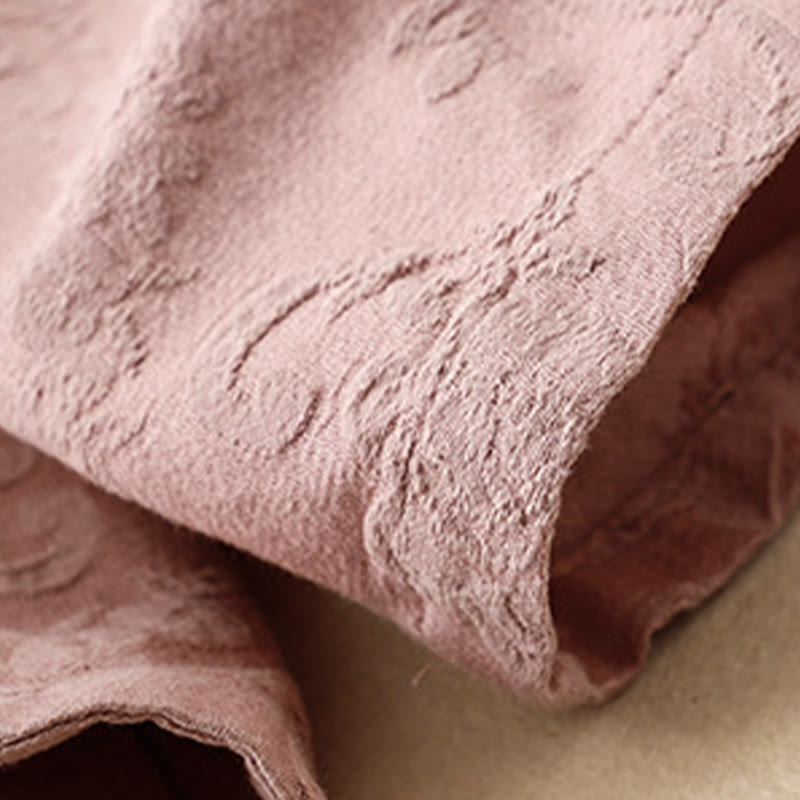 Buddha Stones Haftowane Kwiaty Trawa Żaba-Guzik Długa Koszulka Damska Bawełniana Z Długim Rękawem - image 9