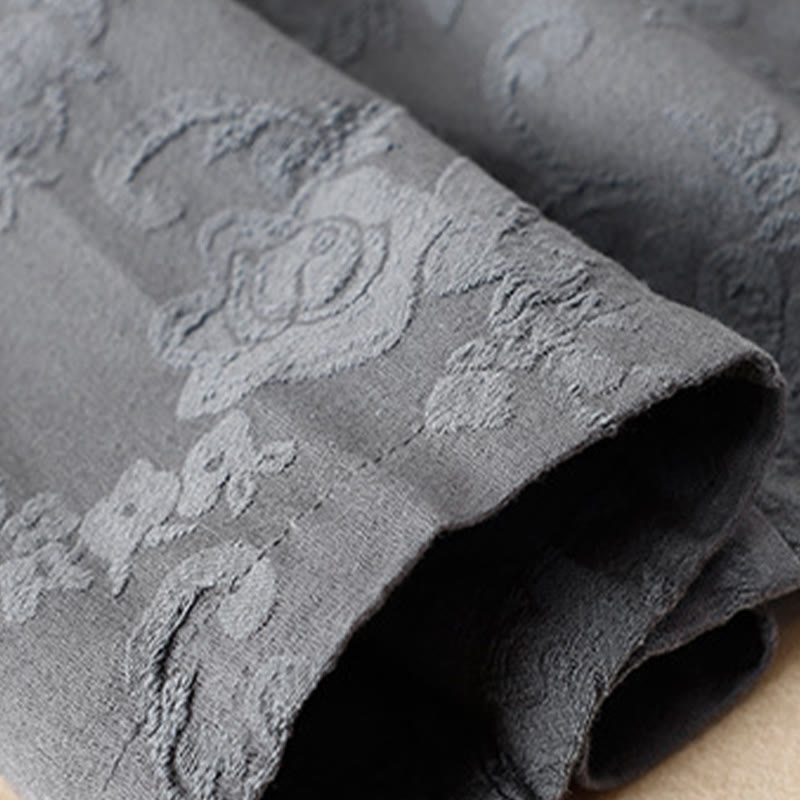 Buddha Stones Haftowane Kwiaty Trawa Żaba-Guzik Długa Koszulka Damska Bawełniana Z Długim Rękawem - image 26