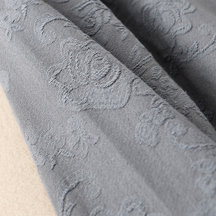 Buddha Stones Haftowane Kwiaty Trawa Żaba-Guzik Długa Koszulka Damska Bawełniana Z Długim Rękawem - image 25