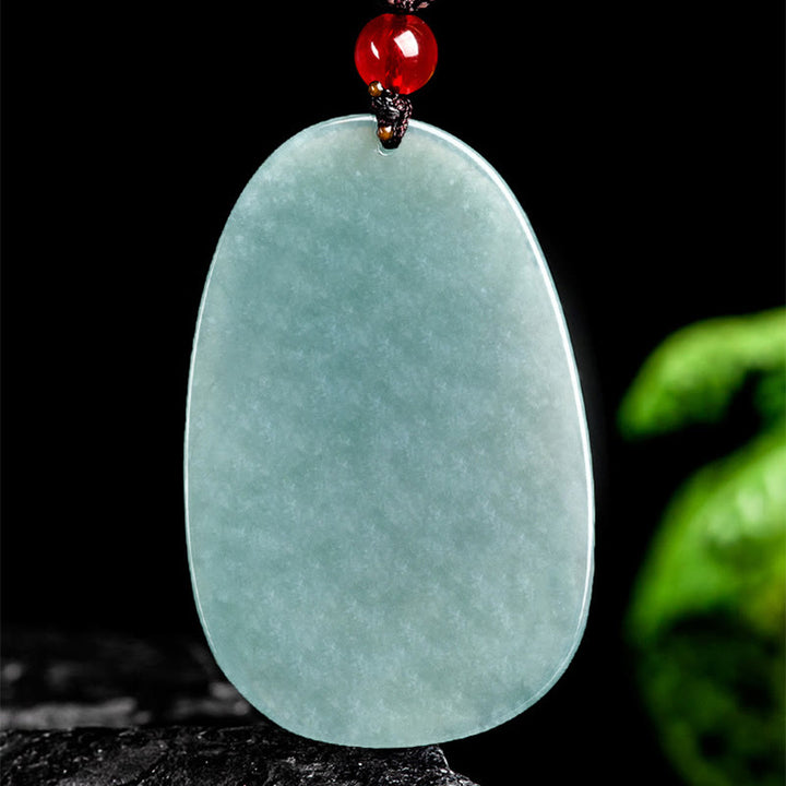 Buddha Stones Naturalny Zielony Jade Dziewięcioogonowy Lis Kwiaty Naszyjnik Szczęścia Wisiorek