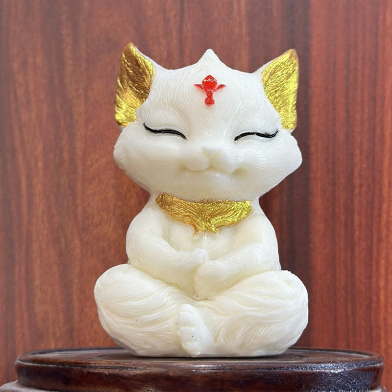 Buddha Stones Dziewięcioogonowy Lis Rzeźbiony Owoc Błogosławieństwo Dekoracja Domu