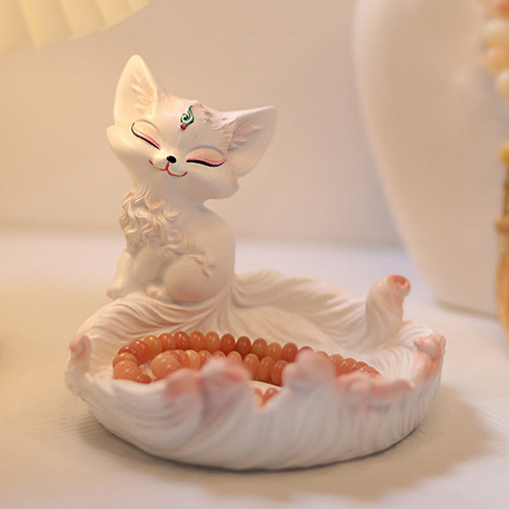 Buddha Stones Dziewięcioogoniasty Lis Szczęście Żywica Przechowywanie Ozdoby Dekoracja Domu - image 2
