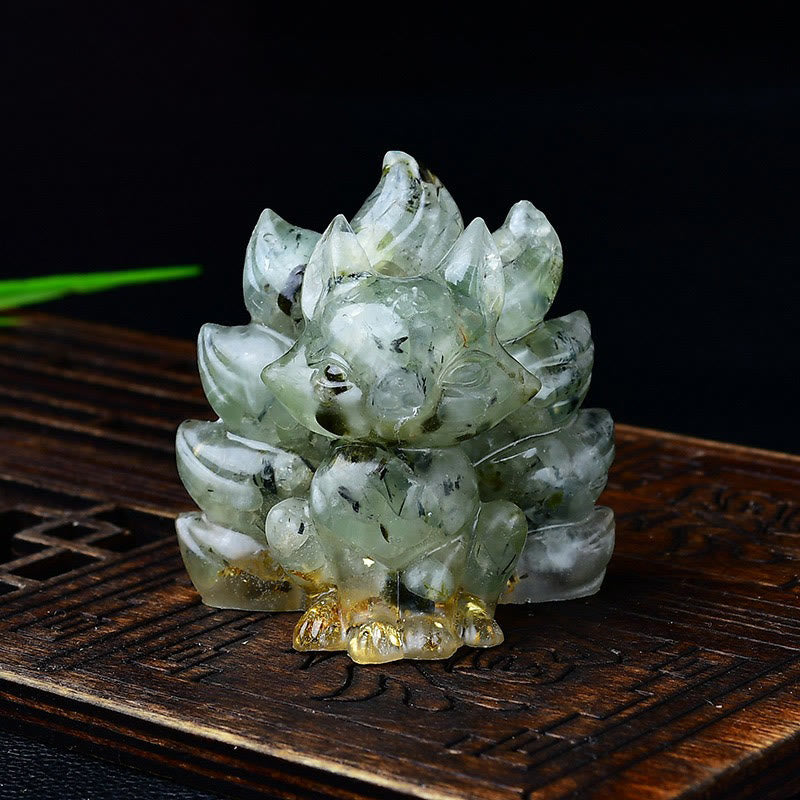 Buddha Stones Naturalne Różnorodne Kryształowe Truskawkowe Kwarcowe Ametystowe Dziewięcioogoniaste Ochrona Lisa Dekoracja Domu