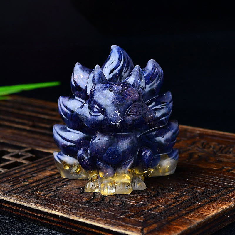 Buddha Stones Naturalne Różnorodne Kryształowe Truskawkowe Kwarcowe Ametystowe Dziewięcioogoniaste Ochrona Lisa Dekoracja Domu