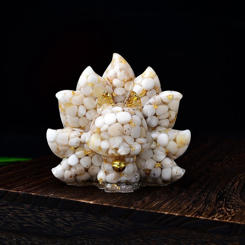 Buddha Stones Małe Różnorodne Kamień Różowy Kryształ Cytryn Ametyst Dziewięcioogonowy Lis Ciepło Dekoracja Domu
