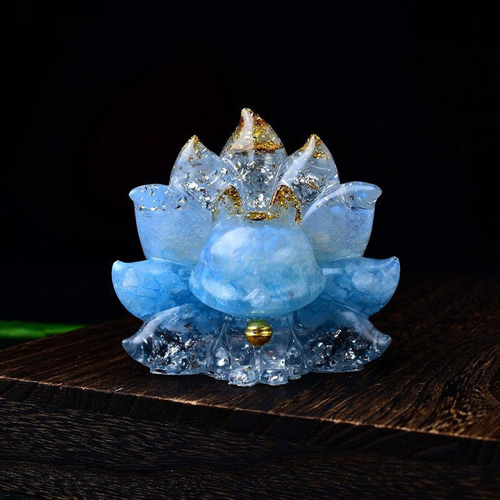 Buddha Stones Małe Różnorodne Kamień Różowy Kryształ Cytryn Ametyst Dziewięcioogonowy Lis Ciepło Dekoracja Domu - Akwamaryn+Opal 8,8*6,9*8 cm - image 28