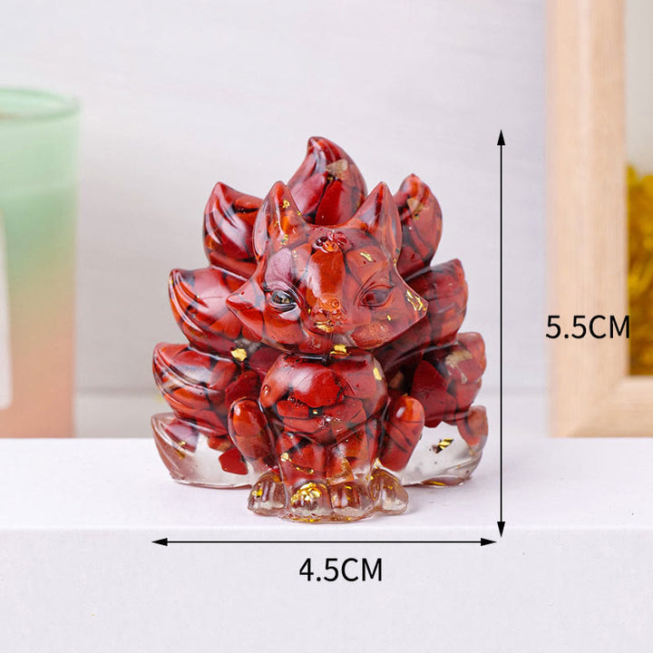 Buddha Stones Małe Różne Kamień Kwarc Truskawkowy Ametyst Zielony Awenturyn Dziewięcioogonowy Lis Uzdrawiający Dekoracja Domu