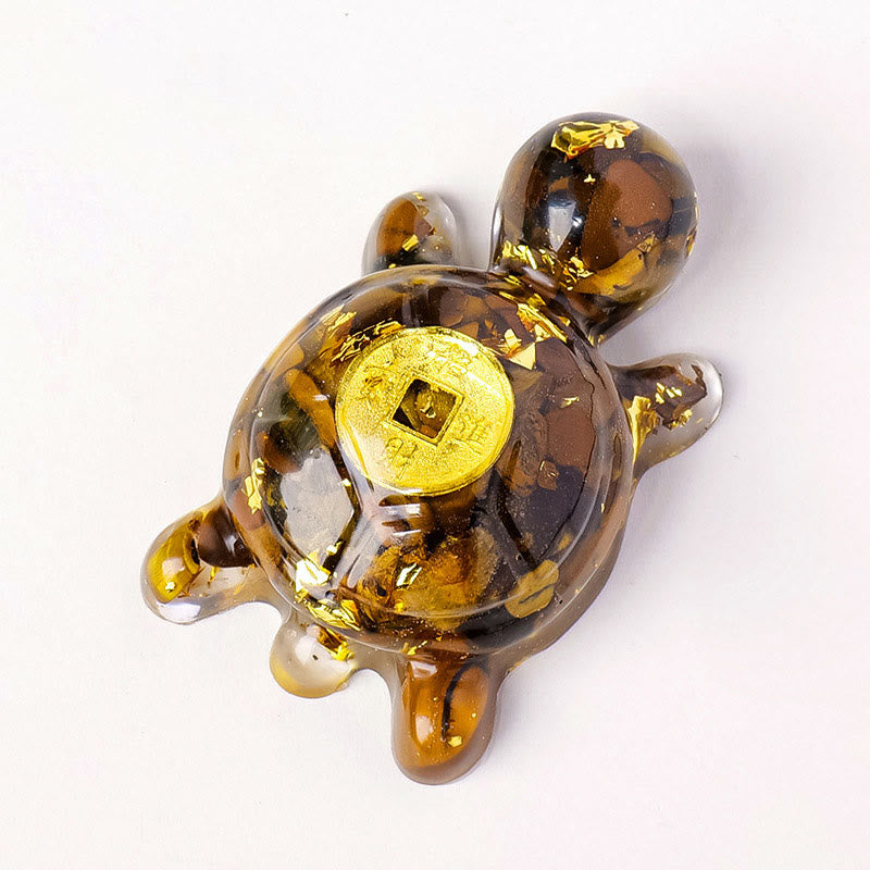 Buddha Stones Małe Różnorodne Kryształowe Zielone Awenturyny Ametystowe Żółwie Miedziane Monety Szczęście Dekoracja Domu - Tygrysie oko 5*3cm - image 10