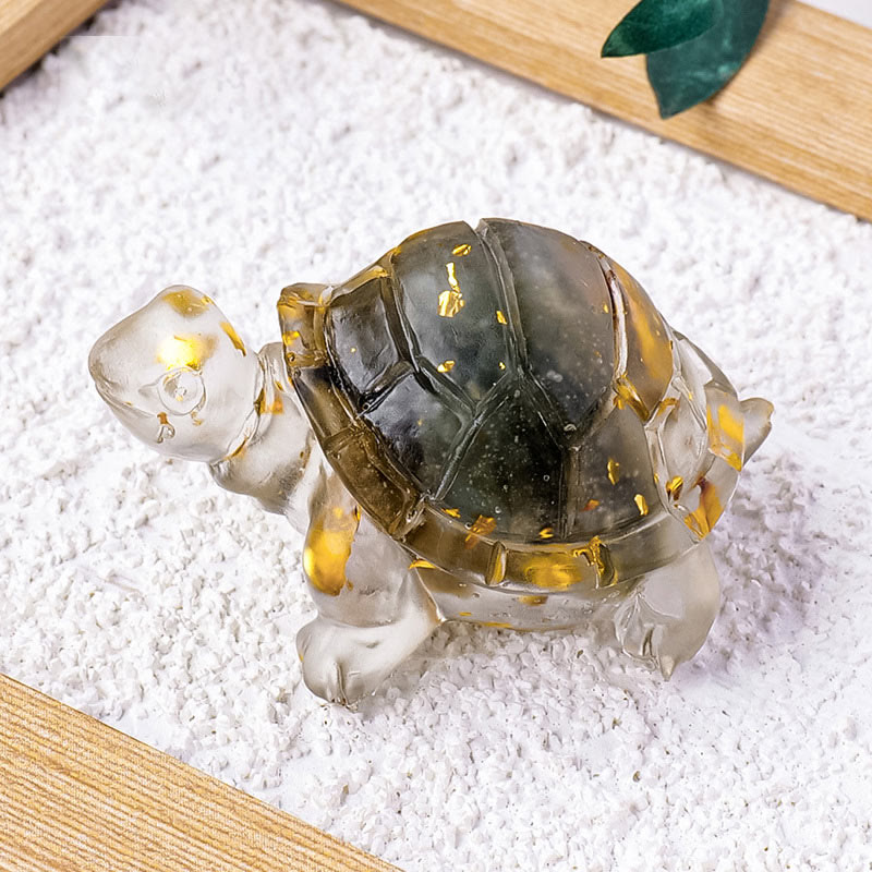 Buddha Stones Różne Kamień Cytryn Zielony Awenturyn Ametyst Miniaturowy Żółw Dobrobyt Dekoracja Domu - Labradoryt 5*3*2,7 cm - image 4