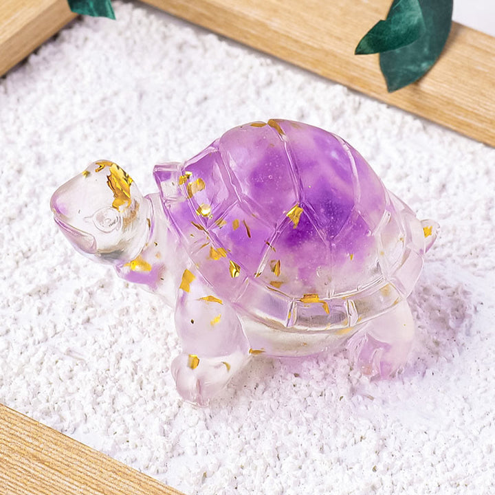 Buddha Stones Różne Kamień Cytryn Zielony Awenturyn Ametyst Miniaturowy Żółw Dobrobyt Dekoracja Domu