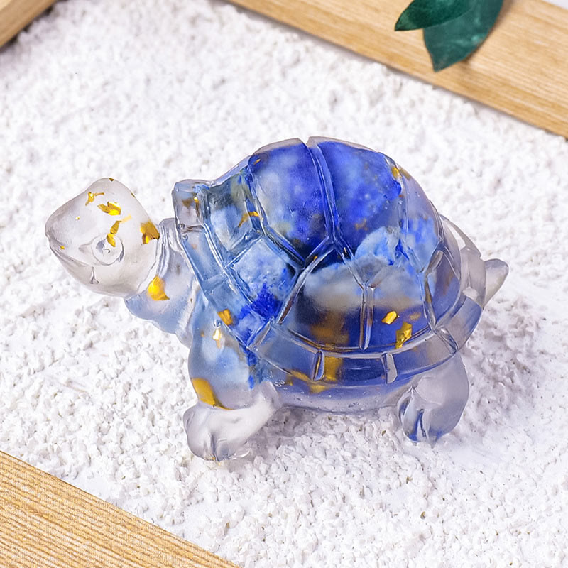 Buddha Stones Różne Kamień Cytryn Zielony Awenturyn Ametyst Miniaturowy Żółw Dobrobyt Dekoracja Domu - Lazuryt 5*3*2,7 cm - image 21