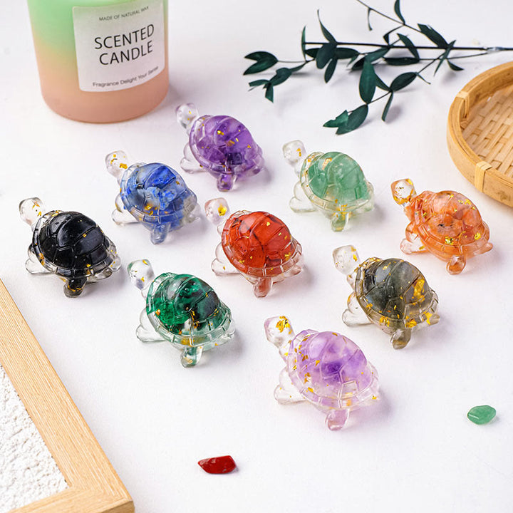 Buddha Stones Różne Kamień Cytryn Zielony Awenturyn Ametyst Miniaturowy Żółw Dobrobyt Dekoracja Domu
