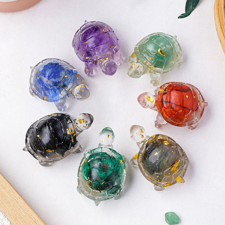 Buddha Stones Różne Kamień Cytryn Zielony Awenturyn Ametyst Miniaturowy Żółw Dobrobyt Dekoracja Domu