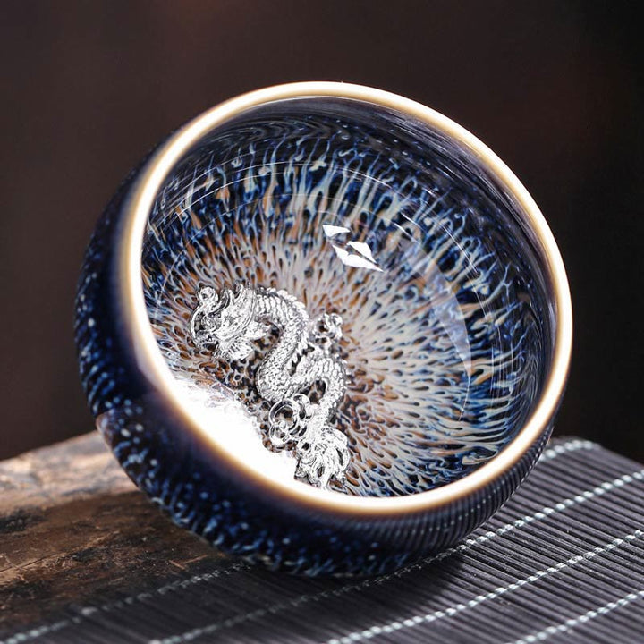 Buddha Stones ręcznie robione chińskie Jianzhan Koi Fish Lotus Dragon Phoenix 12 chińskich zodiaków Ceramiczny kubek do herbaty Kung Fu 70ml